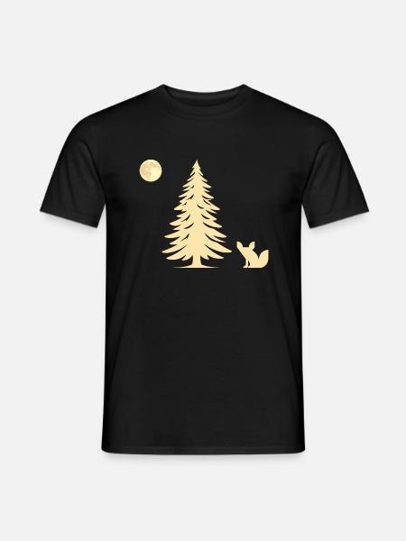 Fuchs im Wald - Geschenkidee - Männer T-Shirt - Schwarz
