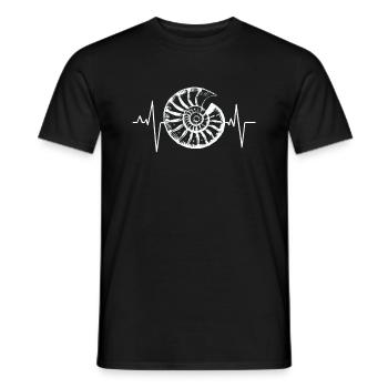 Fossil Ammonit mit EKG Linie, Paläontologe - Männer T-Shirt - Schwarz - Vorne - AI Model Male 178 light (178cm)