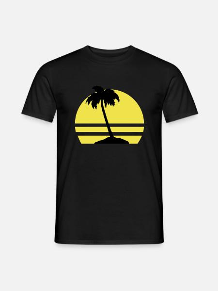 palmen insel - Männer T-Shirt - Schwarz