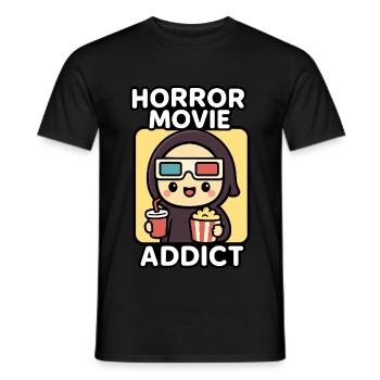 Cute Grim Reaper Loves Horror Movies - Men's T-Shirt - black - Front - AI Model Male 178 light (178cm)