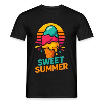 Sweet Summer Cream Design - Men's T-Shirt - black - Front - AI Model Male 178 light (178cm)
