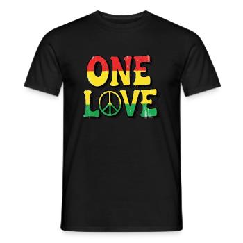 Reggae Culture Life Freedom Love and Happy Vibes - Men's T-Shirt - black - Front - AI Model Male 178 light (178cm)