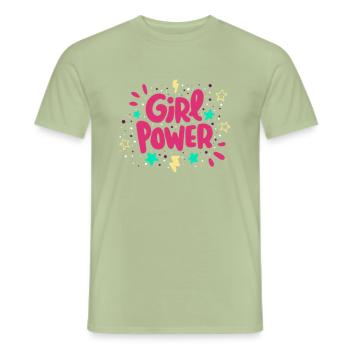 Girl power - Men's T-Shirt - sage - Front - AI Model Male 178 light (178cm)