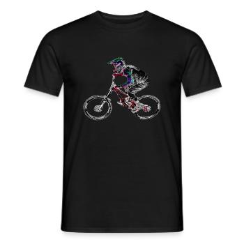 vtt mtb downhill - T-shirt homme - noir - Devant - AI Model Male 178 light (178cm)