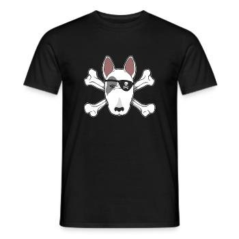 Bull terrier pirate - Men's T-Shirt - black - Front - AI Model Male 178 light (178cm)