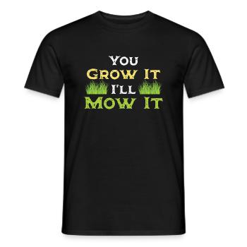 Funny Lawnmower Lawn Saying Garden Care - Men's T-Shirt - black - Front - AI Model Male 178 light (178cm)