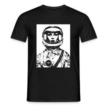 ASTRONAUT ASTRONAUT WOMAN WOMEN'S POWER STENCIL - Men's T-Shirt - black - Front - AI Model Male 178 light (178cm)