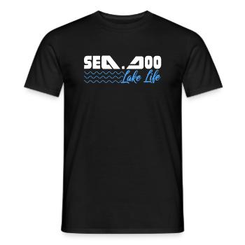 see doo lake life Design for a water sport fan - Men's T-Shirt - black - Front - AI Model Male 178 light (178cm)