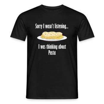 Denken Sie an Spaghetti Pasta Chef Zitat - Männer T-Shirt - Schwarz - Vorne - AI Model Male 178 light (178cm)