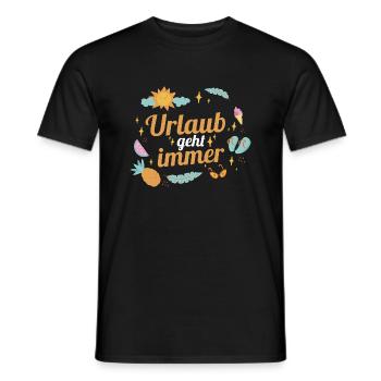 Urlaub geht immer - Männer T-Shirt - Schwarz - Vorne - AI Model Male 178 light (178cm)