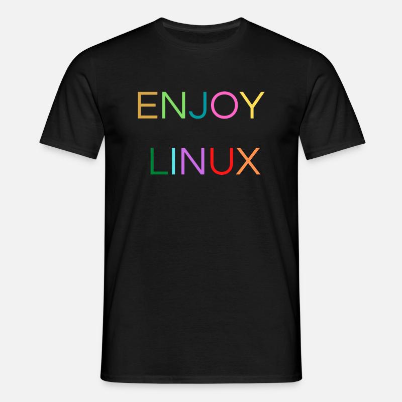 ENJOY LINUX - Männer T-Shirt - Schwarz