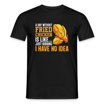 Foodaholic Fast Food Crispy Fried Chicken Gesch - Men's T-Shirt - black - Front - AI Model Male 178 light (178cm)