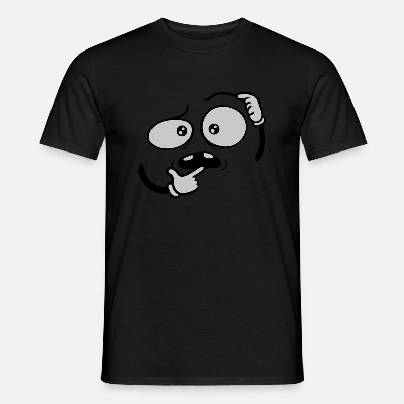 Hand Geste skeptisches Gesicht - Männer T-Shirt - Schwarz
