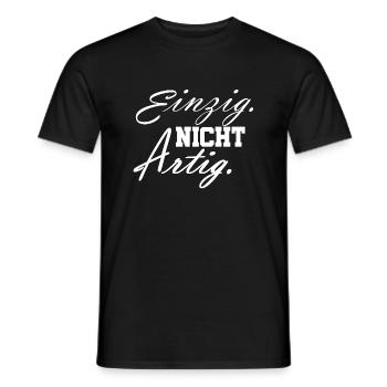 einzig nicht artig - Männer T-Shirt - Schwarz - Vorne - AI Model Male 178 light (178cm)