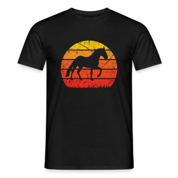 Vintage Soleil et Cheval - - T-shirt homme - noir - Devant - AI Model Male 178 light (178cm)