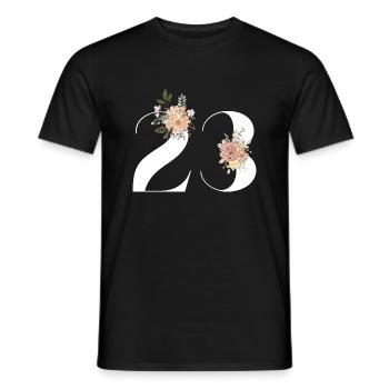 23rd anniversary flowers (Gift of 23 years) - Men's T-Shirt - black - Front - AI Model Male 178 light (178cm)