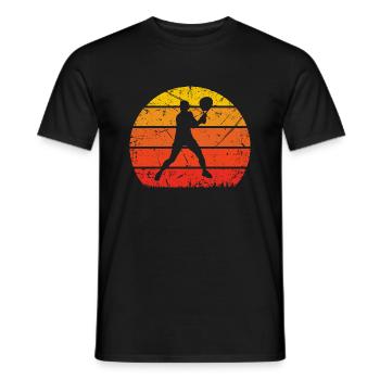 Vintage Sonne und Tennis - - Männer T-Shirt - Schwarz - Vorne - AI Model Male 178 light (178cm)