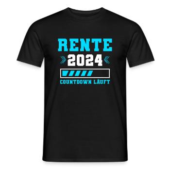 Rente 2024 Countdown Läuft Rente 2024 - Männer T-Shirt - Schwarz - Vorne - AI Model Male 178 light (178cm)
