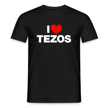 J’adore Tezos - T-shirt homme - noir - Devant - AI Model Male 178 light (178cm)