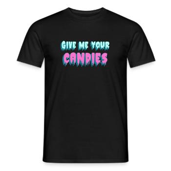 Halloween Candy Candies Saying Gift Idea - Men's T-Shirt - black - Front - AI Model Male 178 light (178cm)