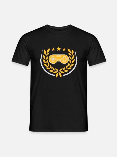Laurel Wreath Retro Gamer Controller - Men's T-Shirt - black