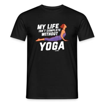 My Life Isn't Complete Without Yoga - Men's T-Shirt - black - Front - AI Model Male 178 light (178cm)
