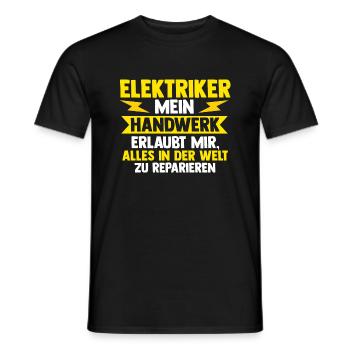 Elektroniker Beruf Elektromeister Geschenk - Männer T-Shirt - Schwarz - Vorne - AI Model Male 178 light (178cm)