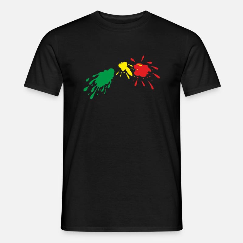 Farbklecks Farbspritzer Farbflecken - Männer T-Shirt - Schwarz