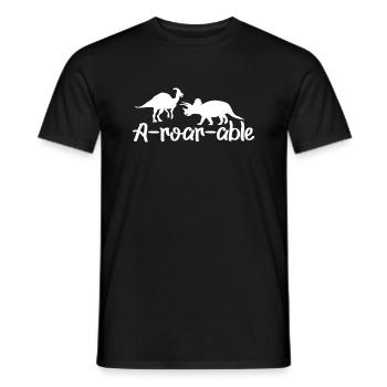 Dinosaure A-roar-able Drôle de dicton - T-shirt homme - noir - Devant - AI Model Male 178 light (178cm)