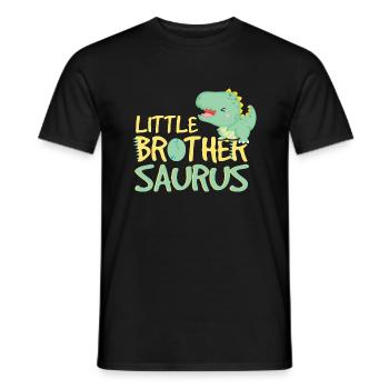 Little Brother Saurus Cracking Egg - Men's T-Shirt - black - Front - AI Model Male 178 light (178cm)