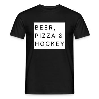 BEER, PIZZA, HOCKEY - Männer T-Shirt - Schwarz - Vorne - AI Model Male 178 light (178cm)