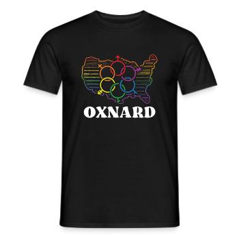 Oxnard Pride Flag Pride Month LGBTQ Flag LGBT -Com - Men's T-Shirt - black - Front - AI Model Male 178 light (178cm)