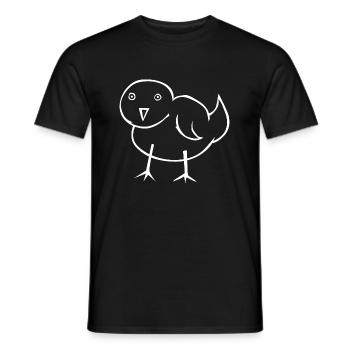 Cute Birdie Chick Wildlife Animal Sketch - Men's T-Shirt - black - Front - AI Model Male 178 light (178cm)