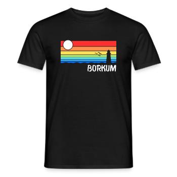 Borkum Nordsee Ostfriesische Insel Geschenk - Männer T-Shirt - Schwarz - Vorne - AI Model Male 178 light (178cm)