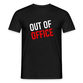 out of office - Not in the office - ausserhaus - Men's T-Shirt - black - Front - AI Model Male 178 light (178cm)