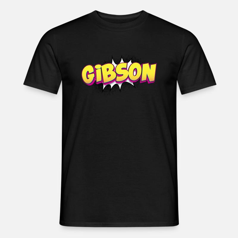 Gibsom benutzerdefinierter Name Comic-Stil Pop-Art, - Männer T-Shirt - Schwarz