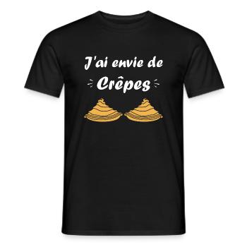Crêpes Bretagne humour crêpe - T-shirt homme - noir - Devant - AI Model Male 178 light (178cm)