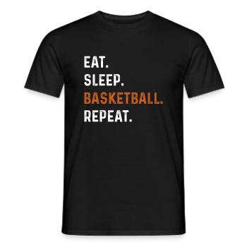 Eat Sleep Basketball Repeat Gift - Men's T-Shirt - black - Front - AI Model Male 178 light (178cm)
