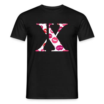 Letter x kisses - Men's T-Shirt - black - Front - AI Model Male 178 light (178cm)