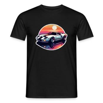 Oldtimer Sonnenuntergang - Männer T-Shirt - Schwarz - Vorne - AI Model Male 178 light (178cm)