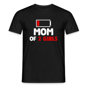 Maman de 2 filles - T-shirt homme - noir - Devant - AI Model Male 178 light (178cm)