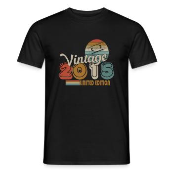 2015 - Men's T-Shirt - black - Front - AI Model Male 178 light (178cm)
