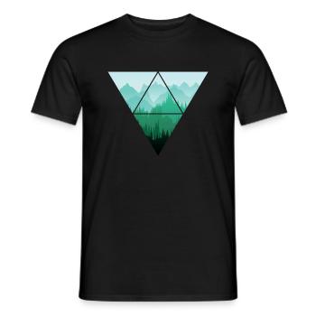 Conservation de la nature Forêt Triangle Paysage - T-shirt homme - noir - Devant - AI Model Male 178 light (178cm)