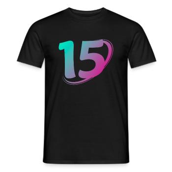 Number 15 multicolor - Men's T-Shirt - black - Front - AI Model Male 178 light (178cm)