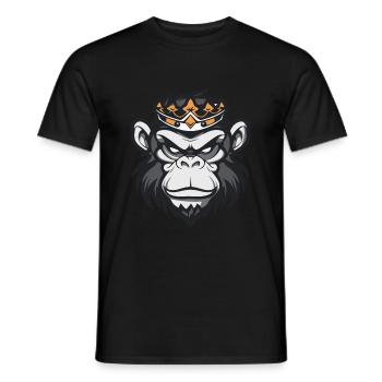 Monkey Crown - Men's T-Shirt - black - Front - AI Model Male 178 light (178cm)