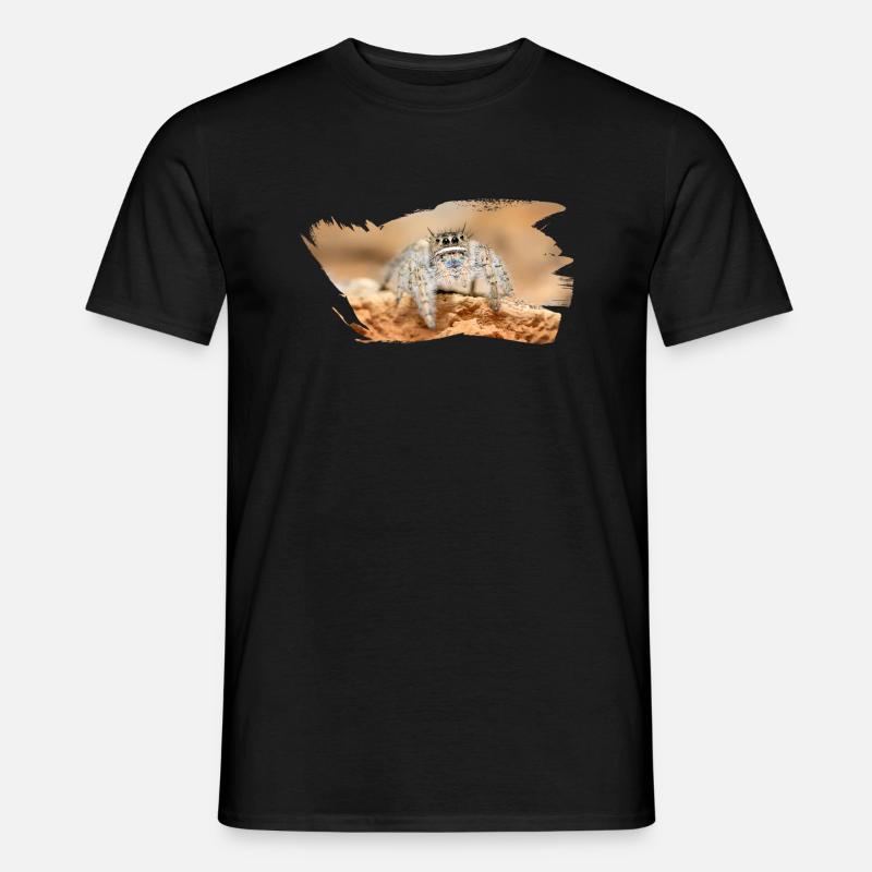 Phidippus texanus jumping spider, spring spinne. - Männer T-Shirt - Schwarz