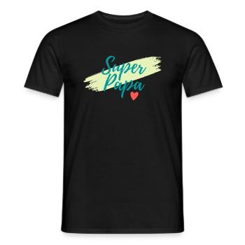 Super-Papa - Männer T-Shirt - Schwarz - Vorne - AI Model Male 178 light (178cm)