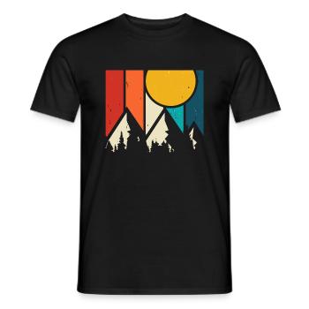 Vintage mountains for hikers and nature lovers - Men's T-Shirt - black - Front - AI Model Male 178 light (178cm)