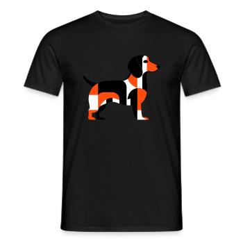 Minimalist Dachshund - Men's T-Shirt - black - Front - AI Model Male 178 light (178cm)