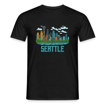 seattle stadt - Männer T-Shirt - Schwarz - Vorne - AI Model Male 178 light (178cm)